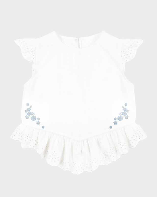 Rosie H-W x Girl's Fiori Broderie Peplum Top, Size 18M-